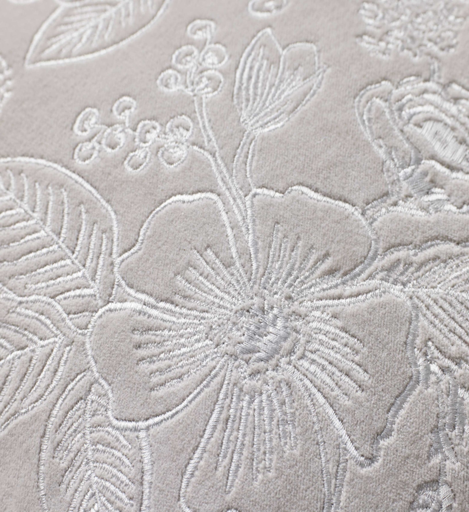 Colette Embroidered Pillow - Grey