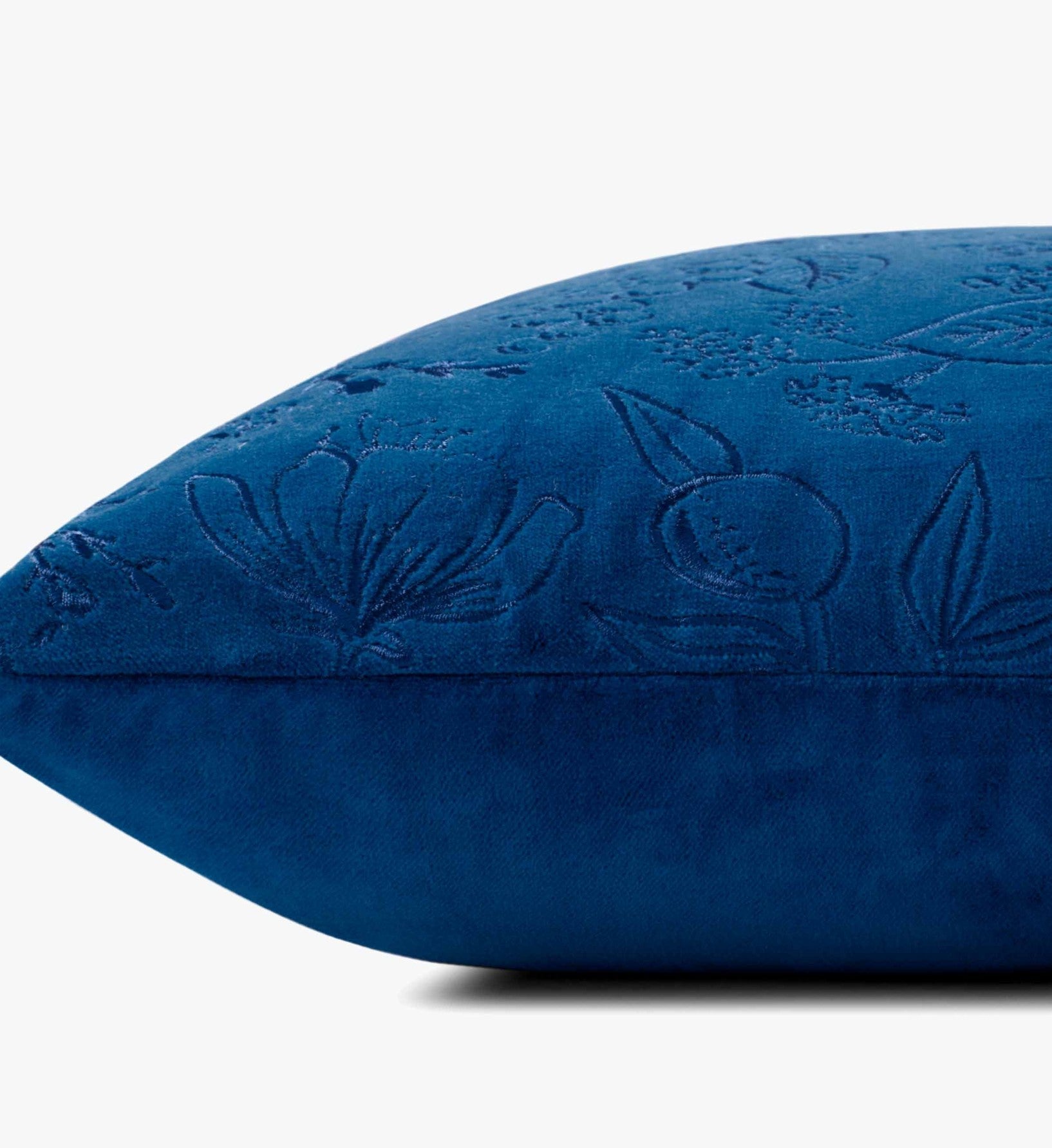 Colette Embroidered Pillow - Blue