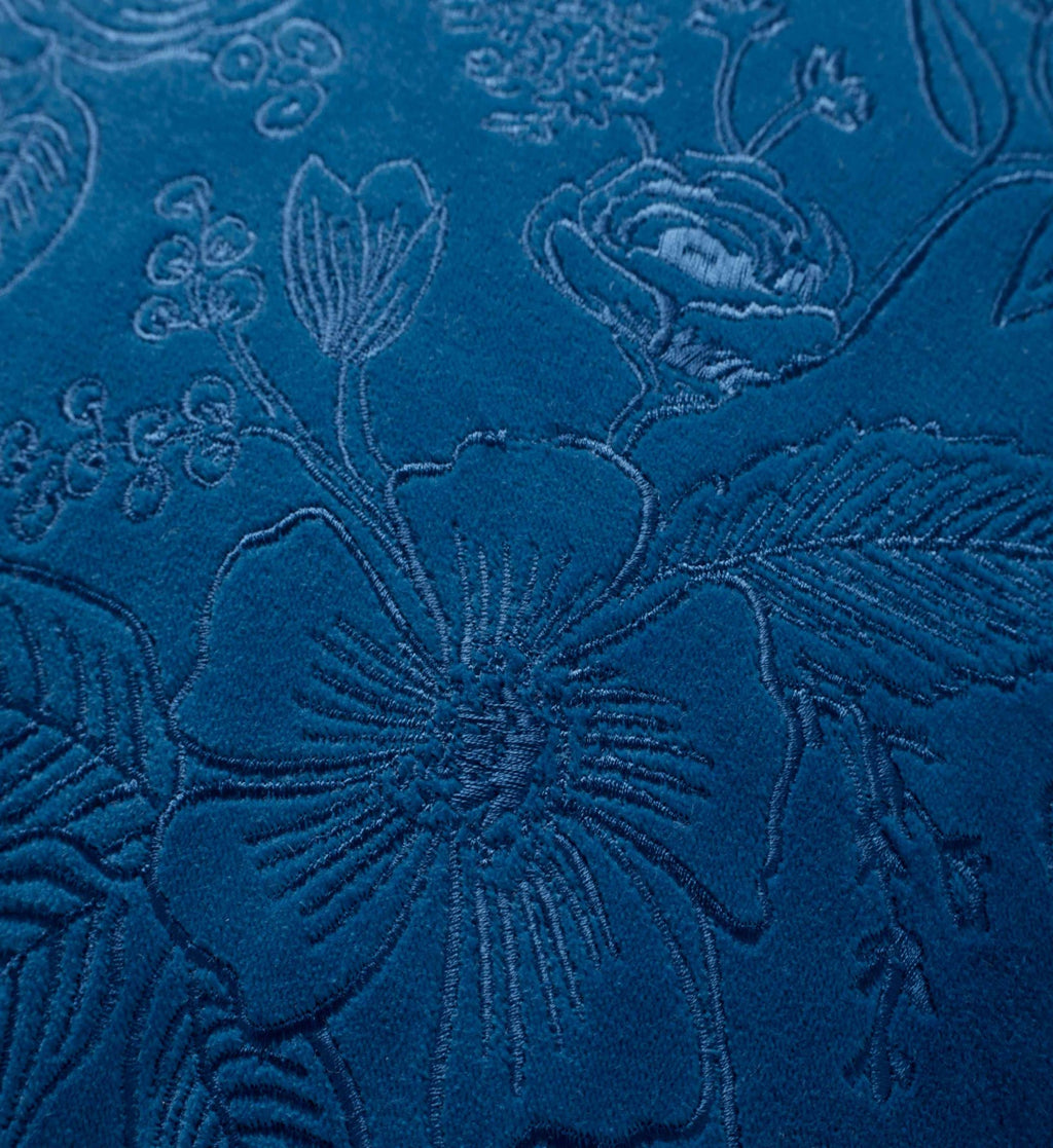 Colette Embroidered Pillow - Blue