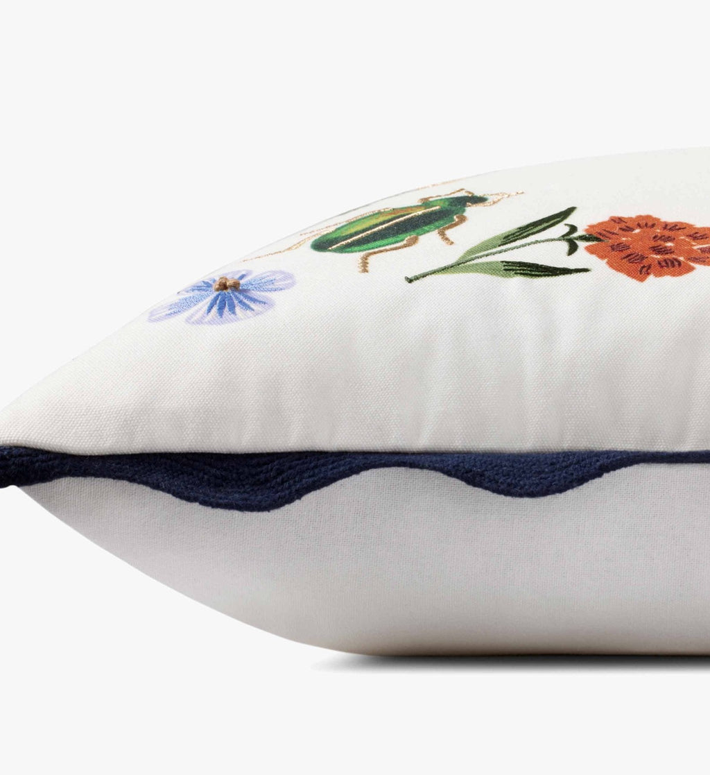 Curio Vignette Embroidered Pillow - White