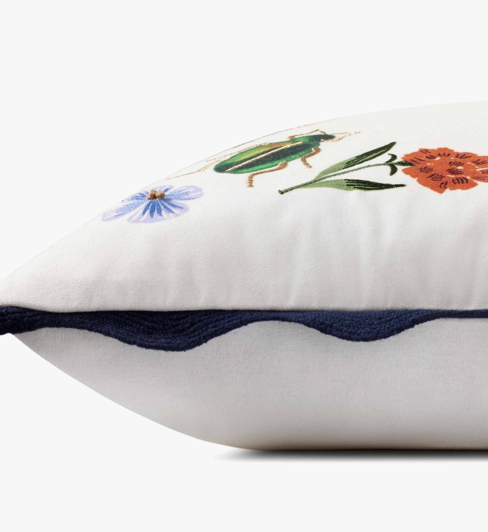 Curio Vignette Embroidered Pillow - White