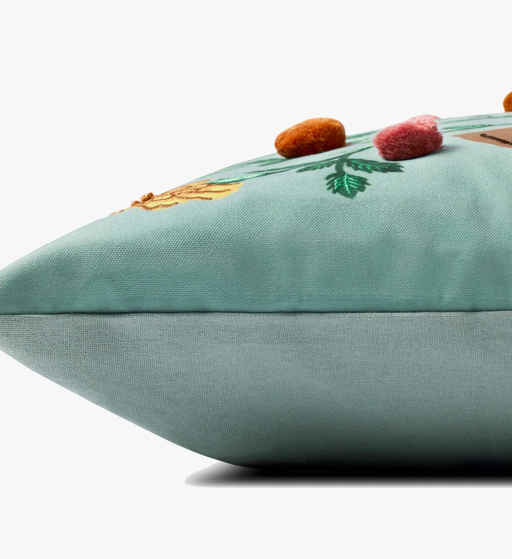 Marisol Embroidered Pillow - Light Green