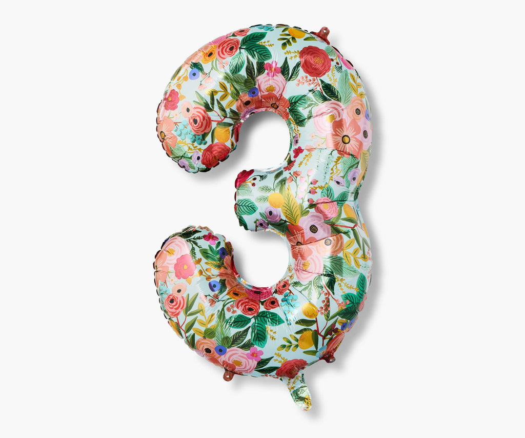 Numbered Foil Balloon - Garden Party