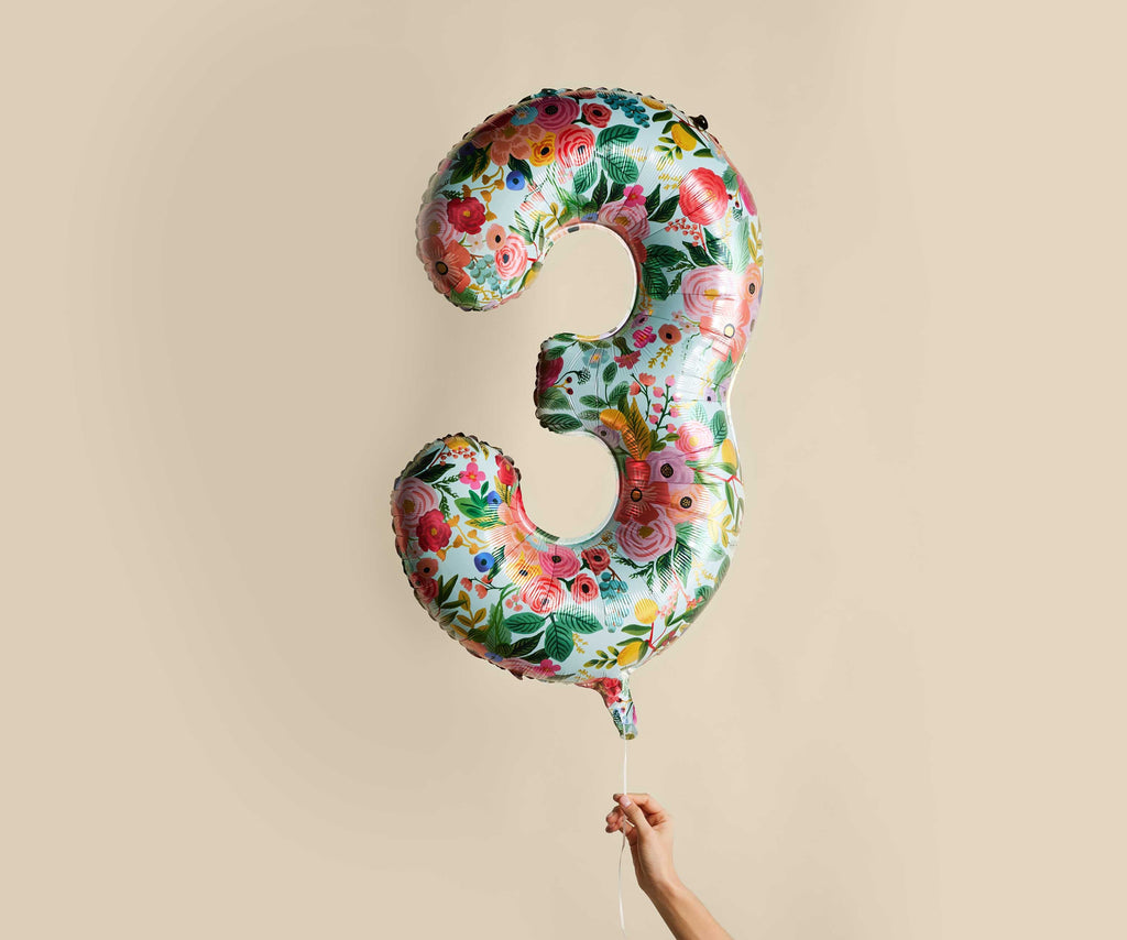 Numbered Foil Balloon - Garden Party