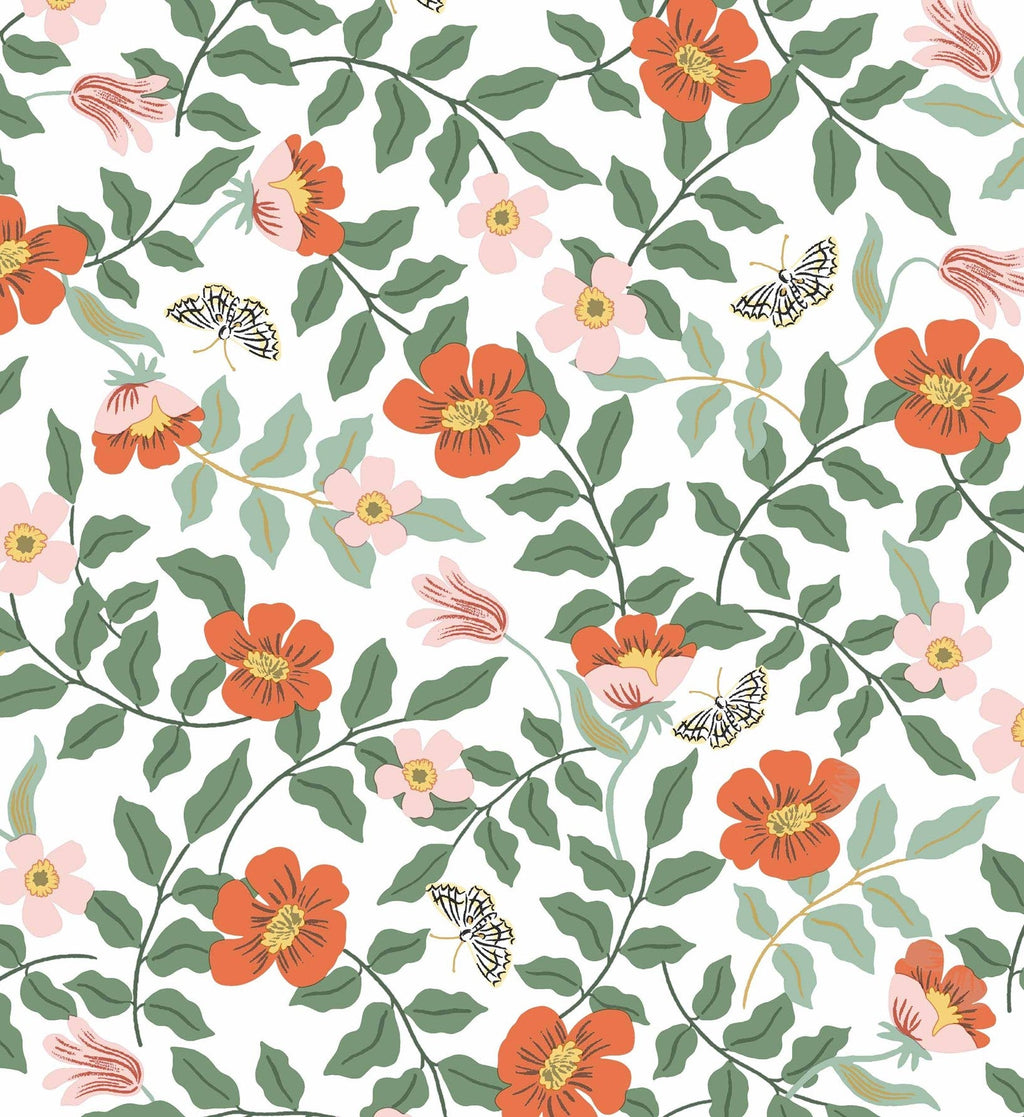Primrose Peel & Stick Wallpaper - Rose & Cream