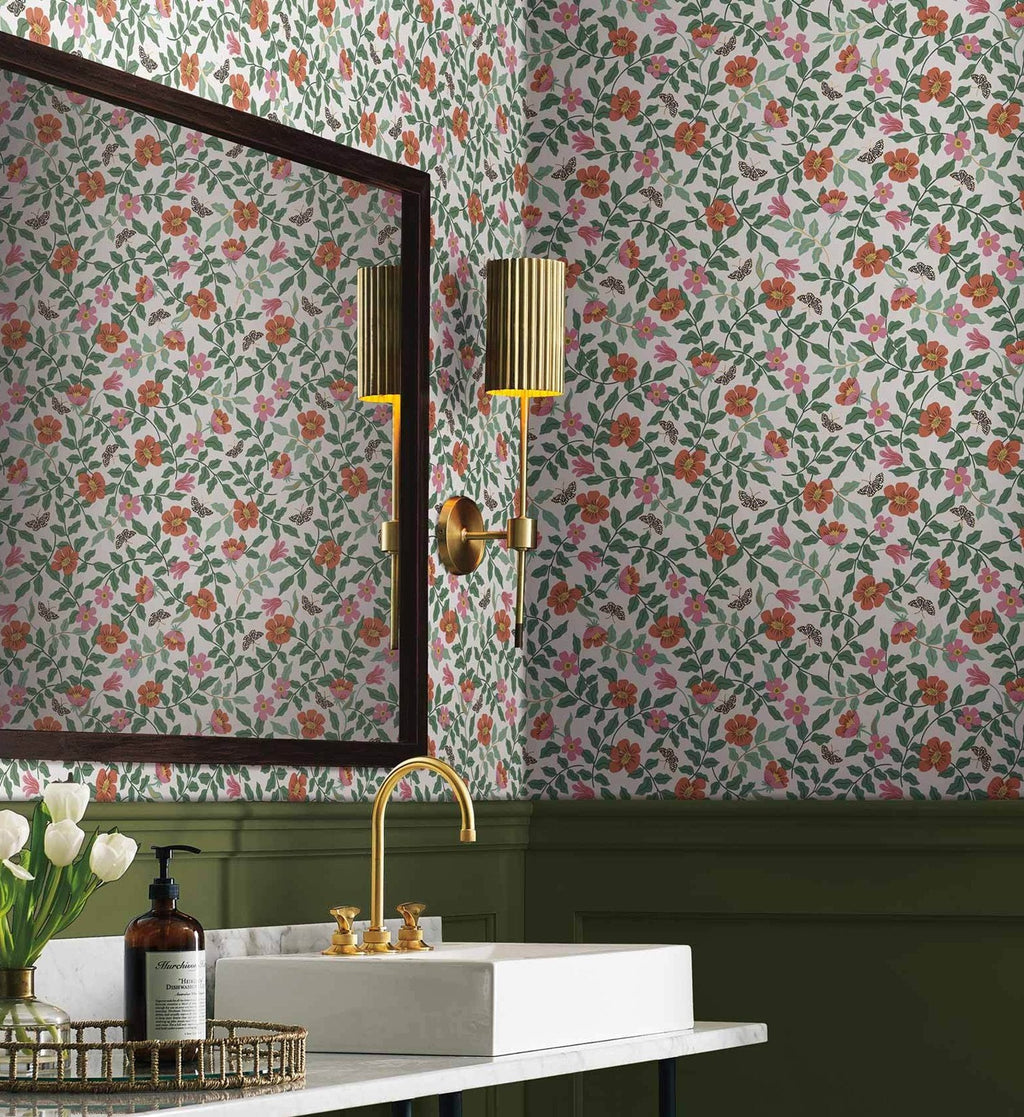 Primrose Peel & Stick Wallpaper - Rose & Cream