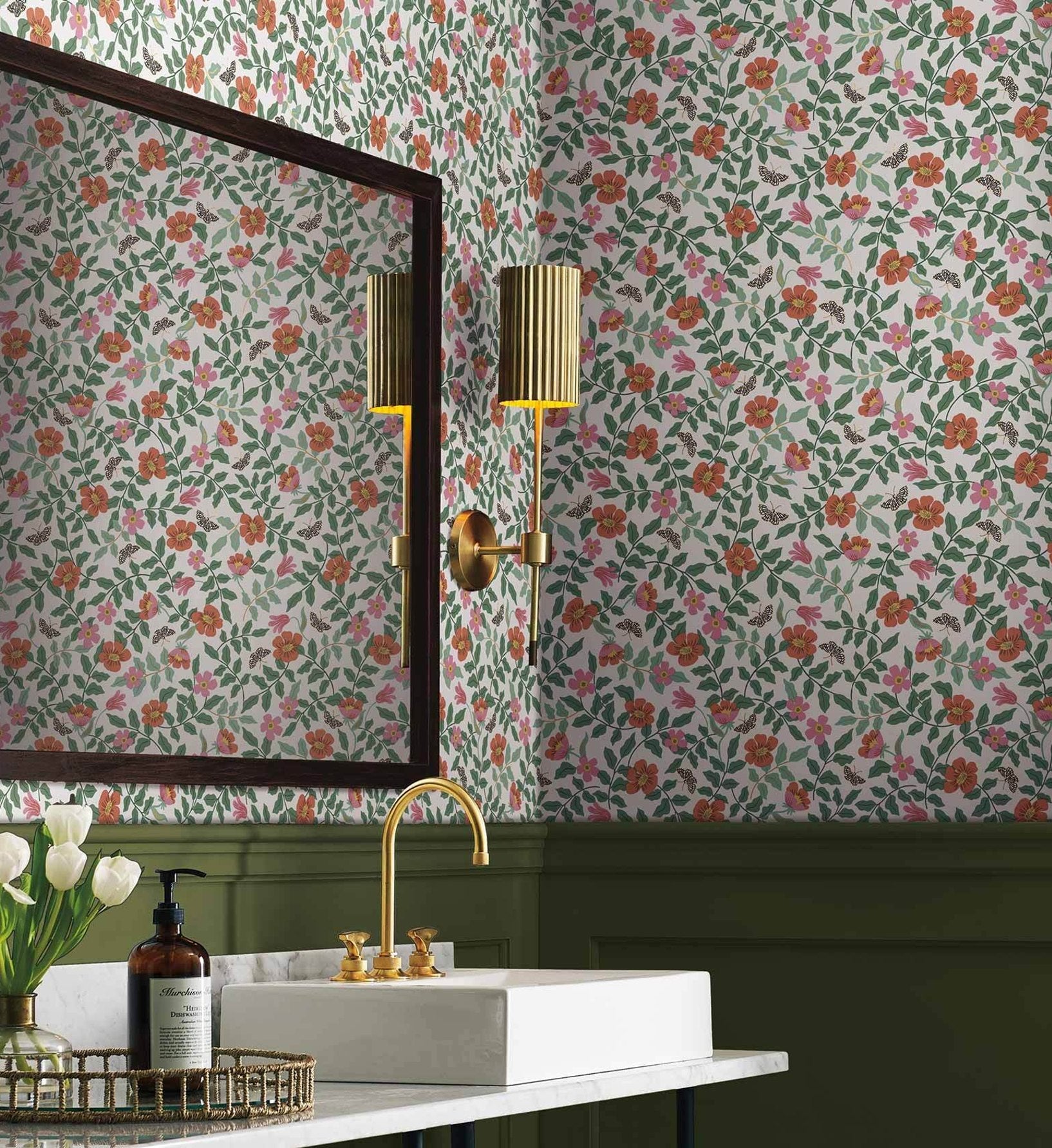 Primrose Peel & Stick Wallpaper - Rose & Cream