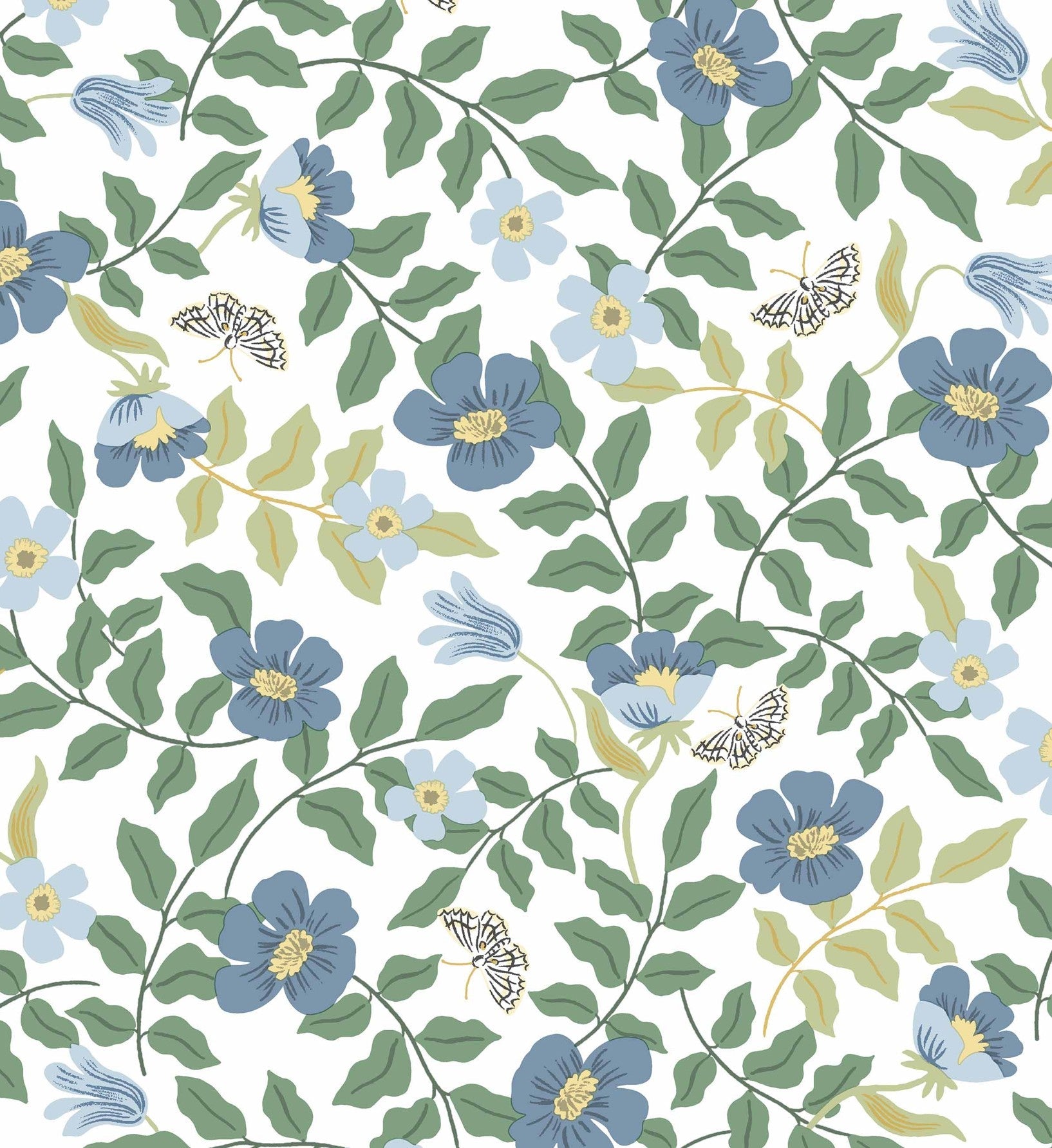 Primrose Peel & Stick Wallpaper - Blue & Cream
