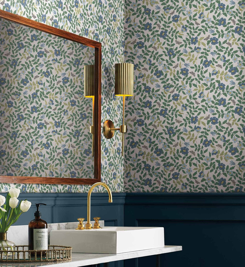 Primrose Peel & Stick Wallpaper - Blue & Cream
