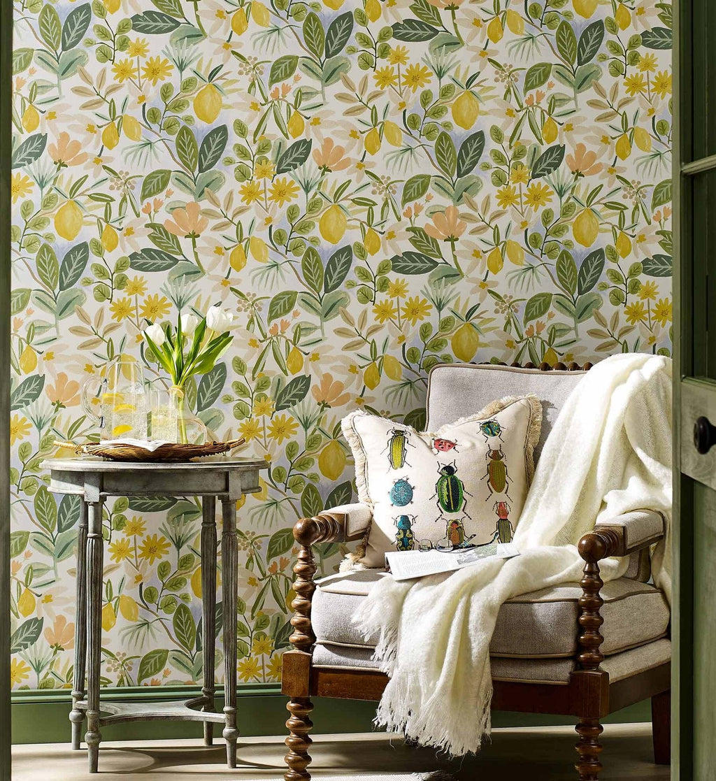 Amalfi Peel & Stick Wallpaper - Blush & Green