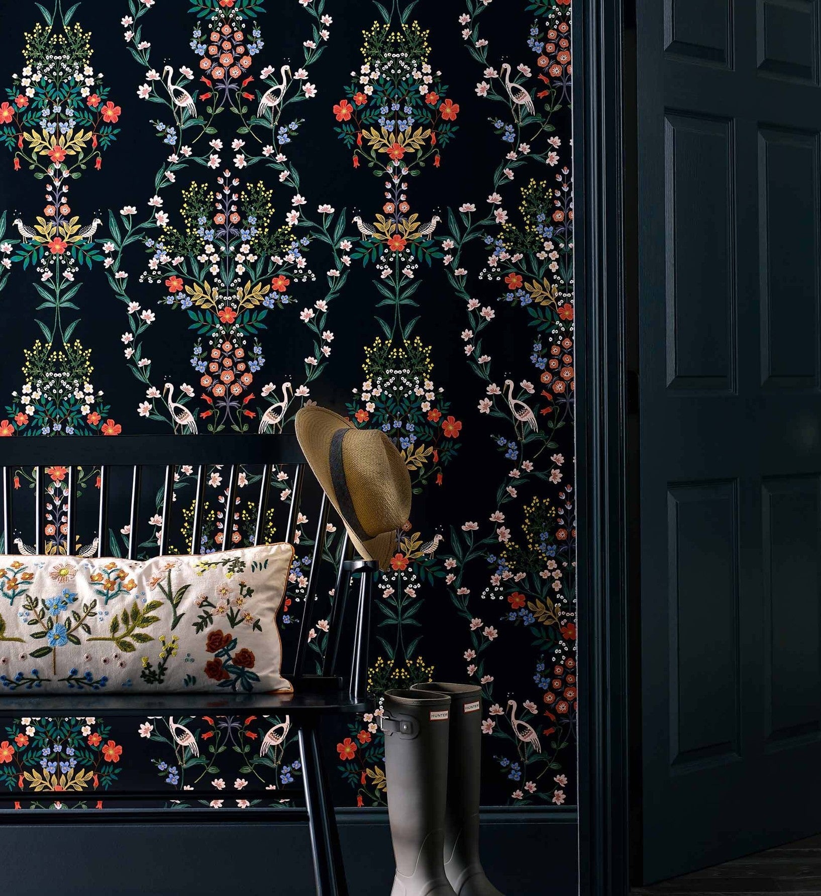 Luxembourg Peel & Stick Wallpaper - Black Multi