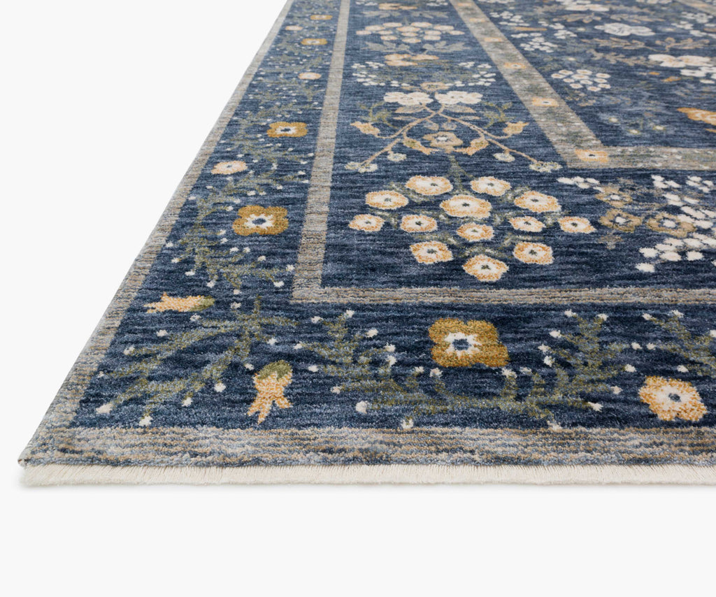 Kismet Arabesque Power Loomed Rug - Navy