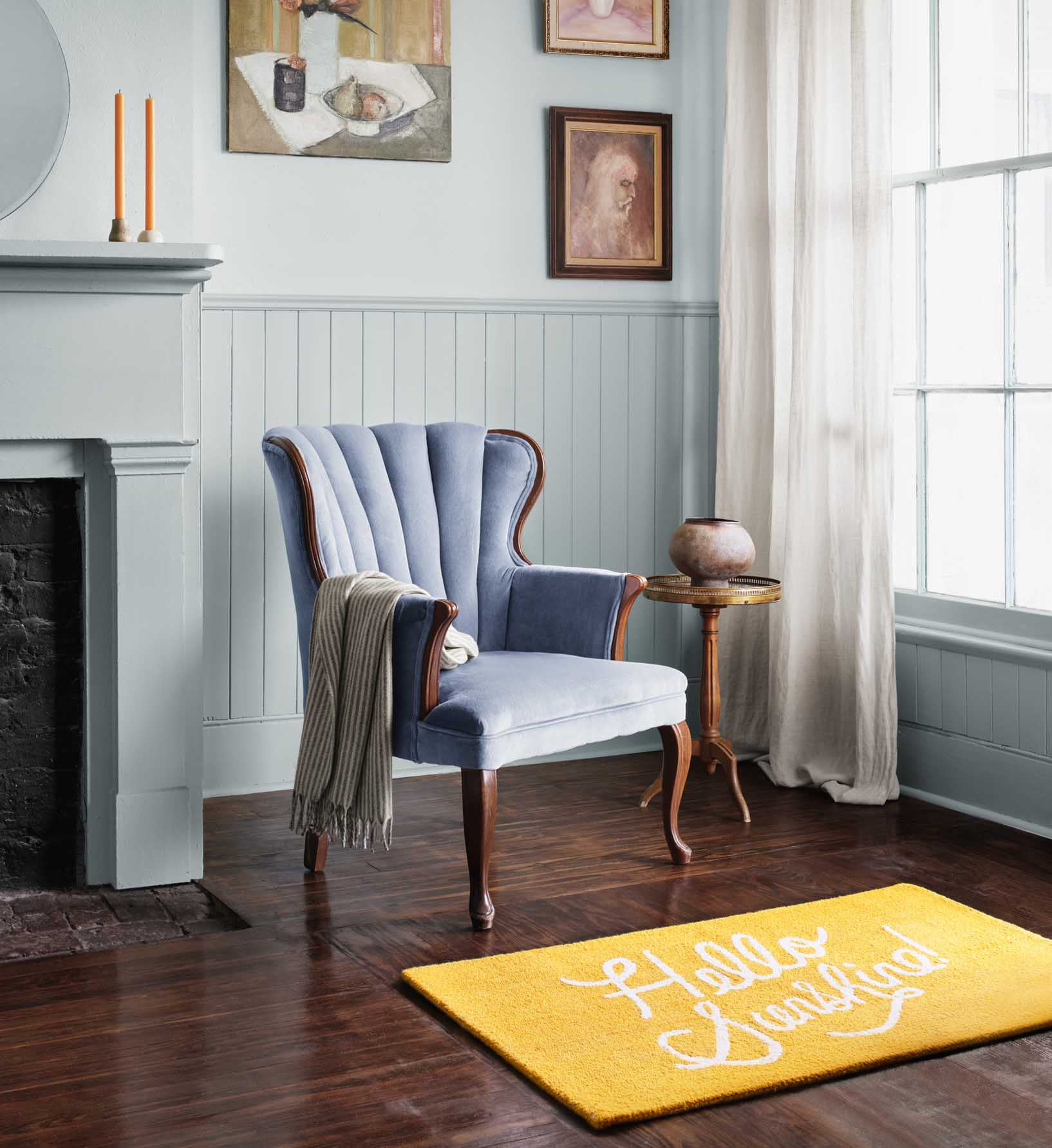 Minnie Hello Sunshine Wool-Hooked Rug - Yellow