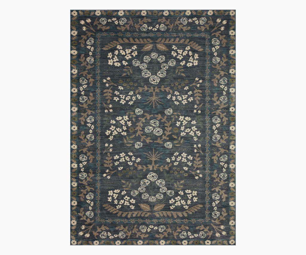 Fiore Florence Power Loomed Rug -  Navy & Grey