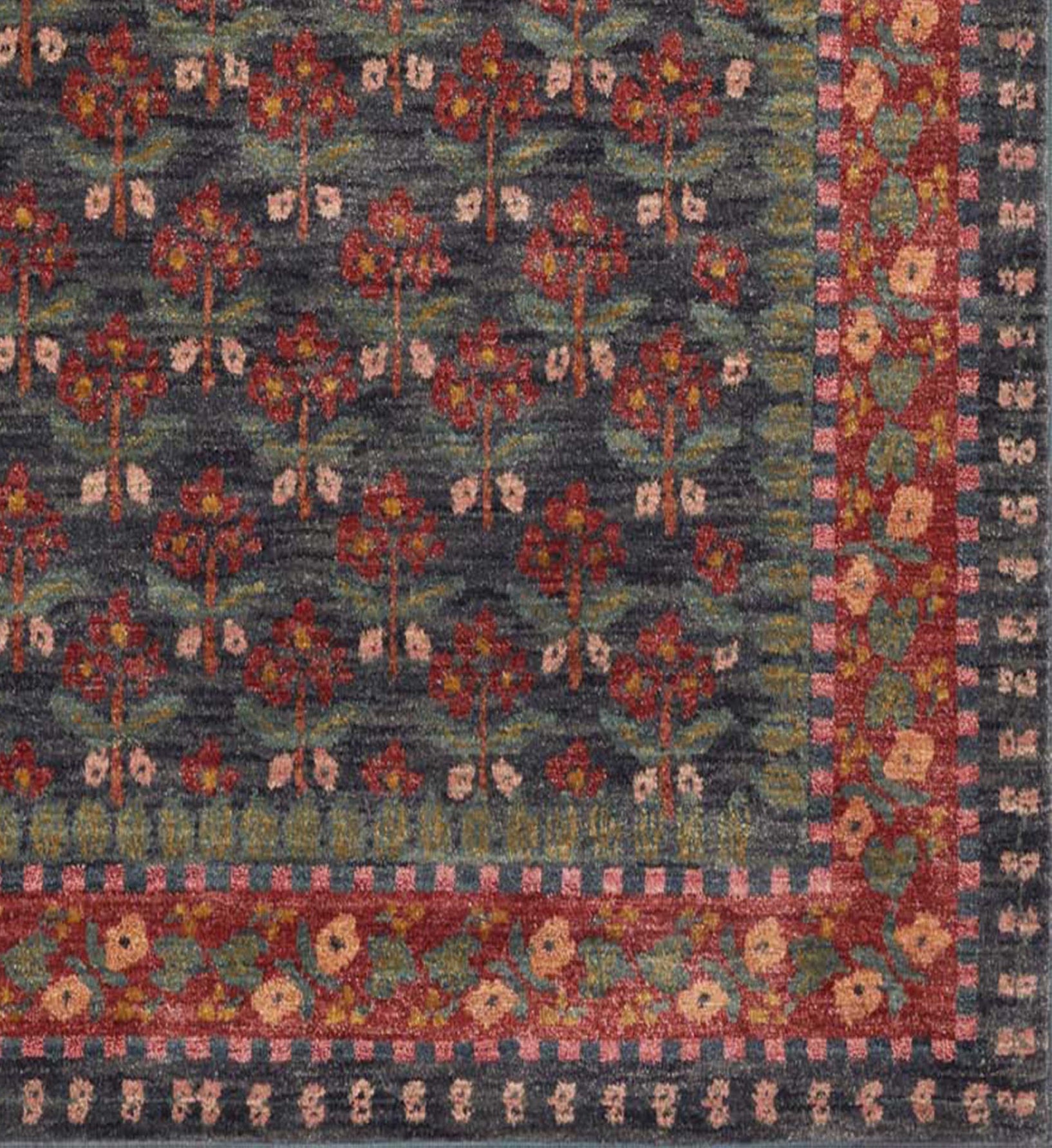 Fiore Forte Power-Loomed Rug - Navy
