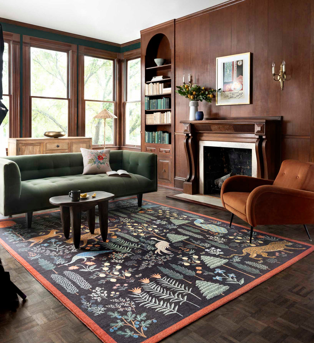 Menagerie Les Fauves Printed Rug - Black