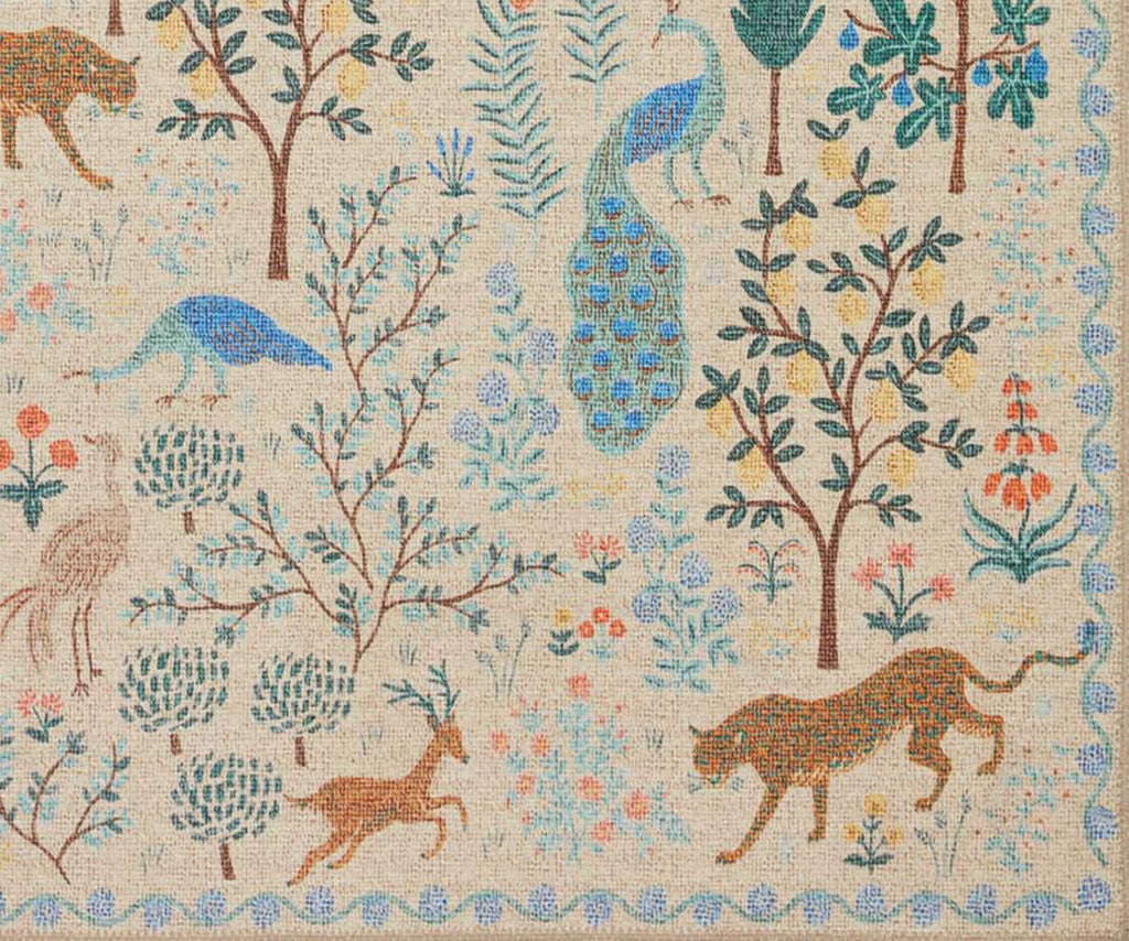 Menagerie Forest Printed Rug - Cream