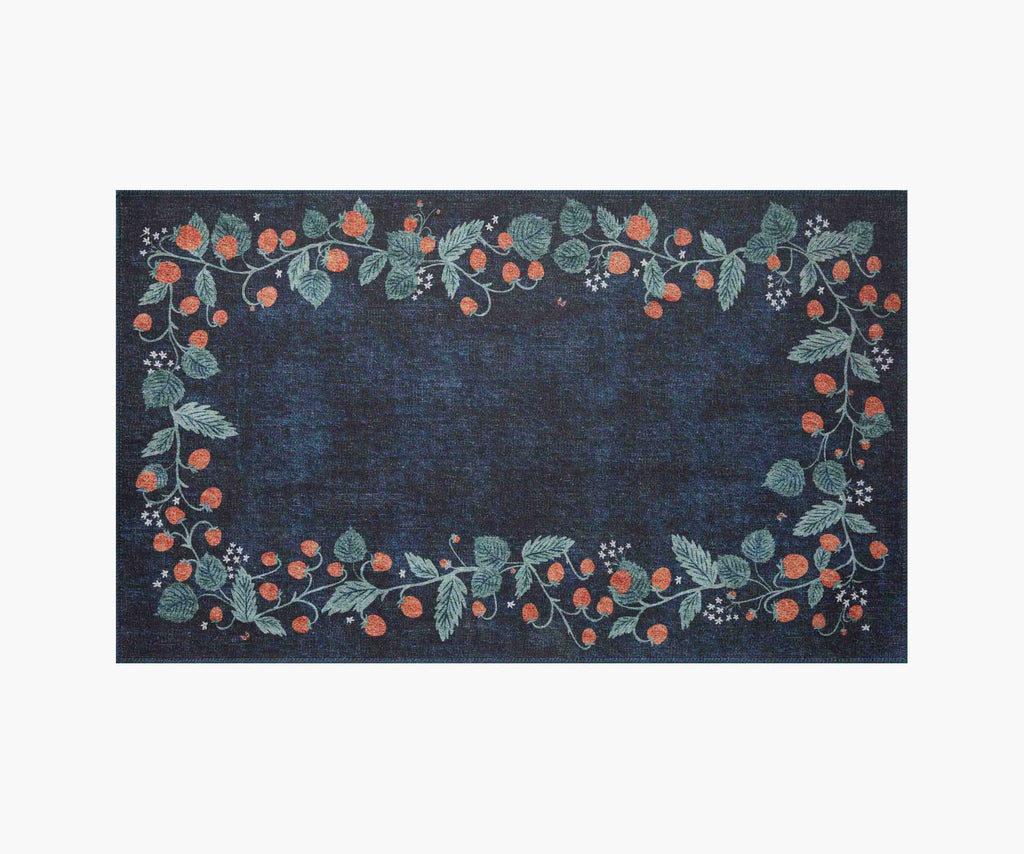 Atelier Strawberries Non-Slip Rug - Navy