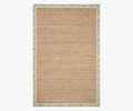 Costa Mughal Rose Jute Rug - Natural & Cream