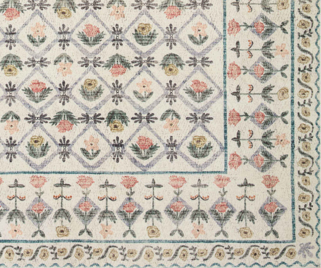Eden Lattice Power Loomed Rug - Ivory