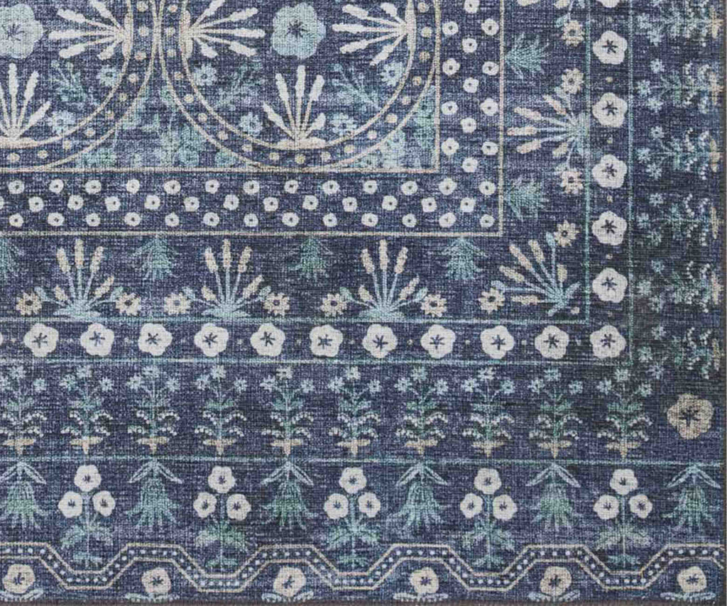 Maison Rosette Power Loomed Rug - Blue