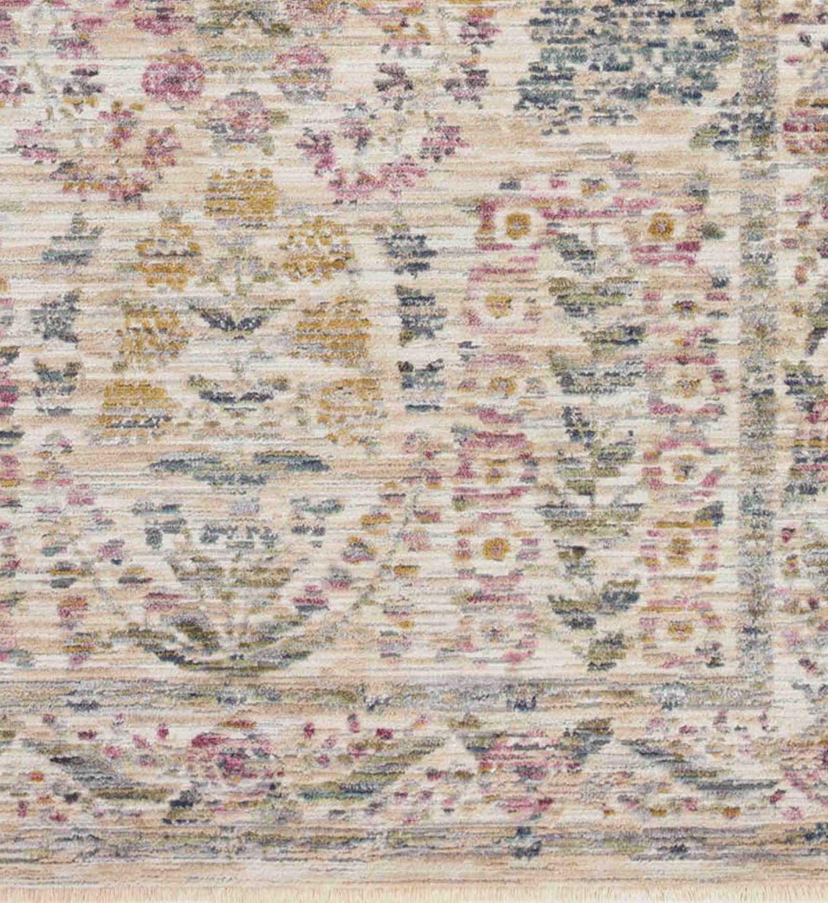 Provence Fleur Power-Loomed Rug - Ivory