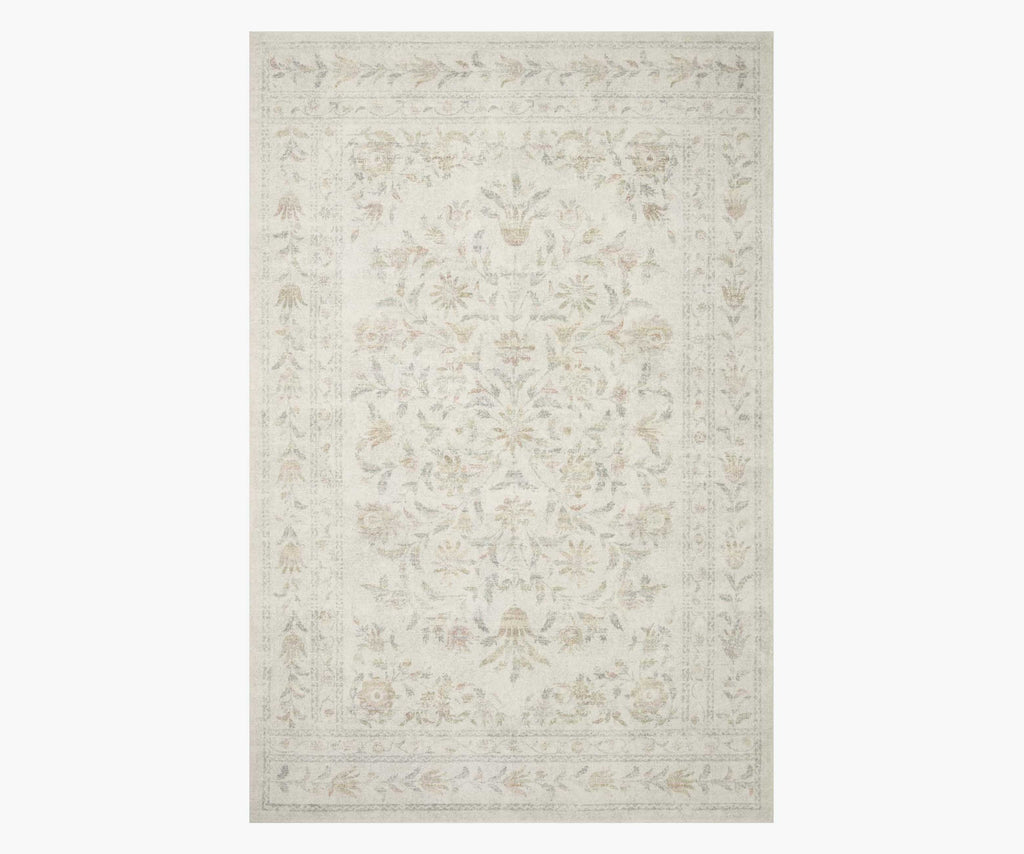Courtyard Lily Printed Rug - Yellow Multi