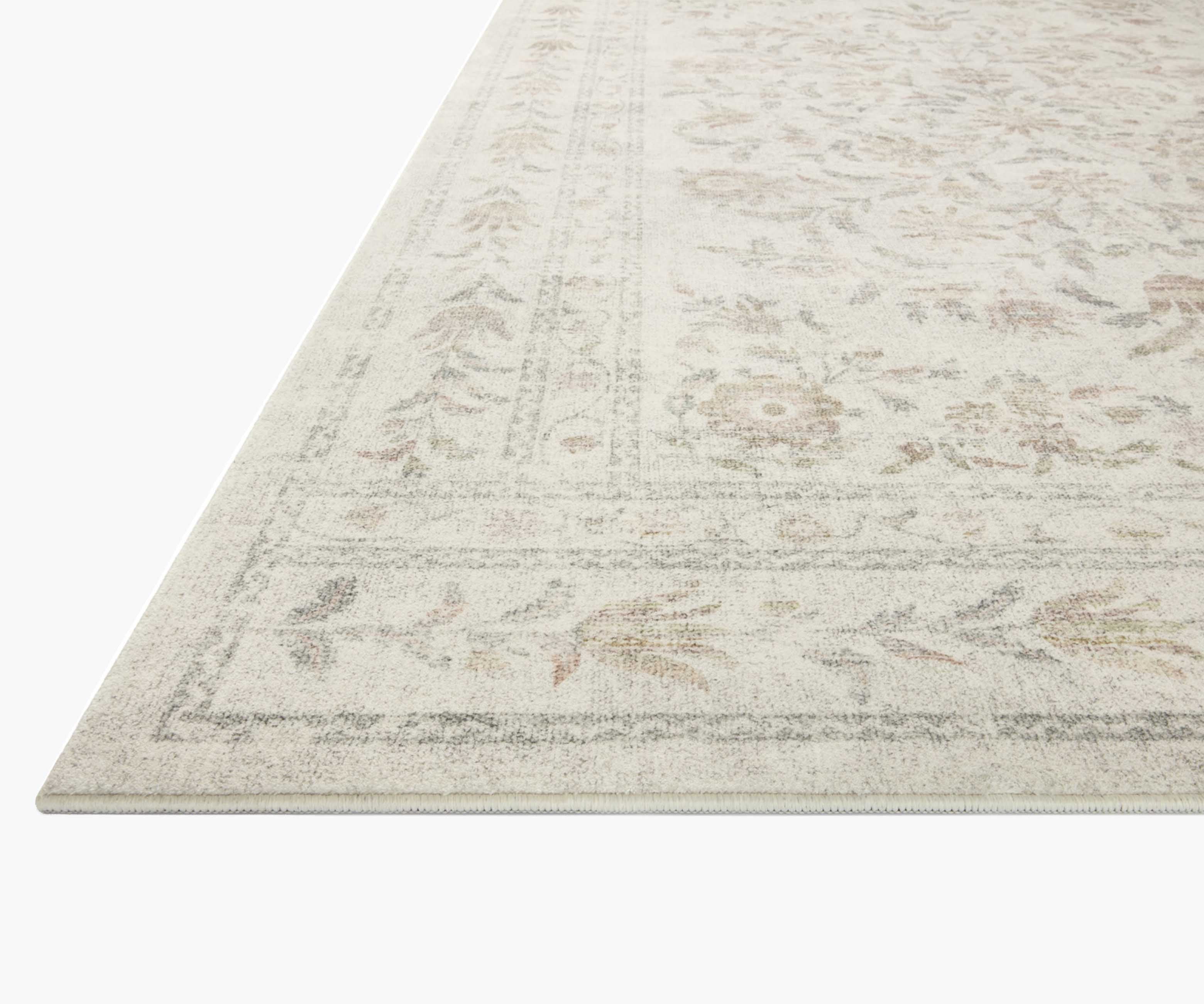 Courtyard Lily Printed Rug - Yellow Multi