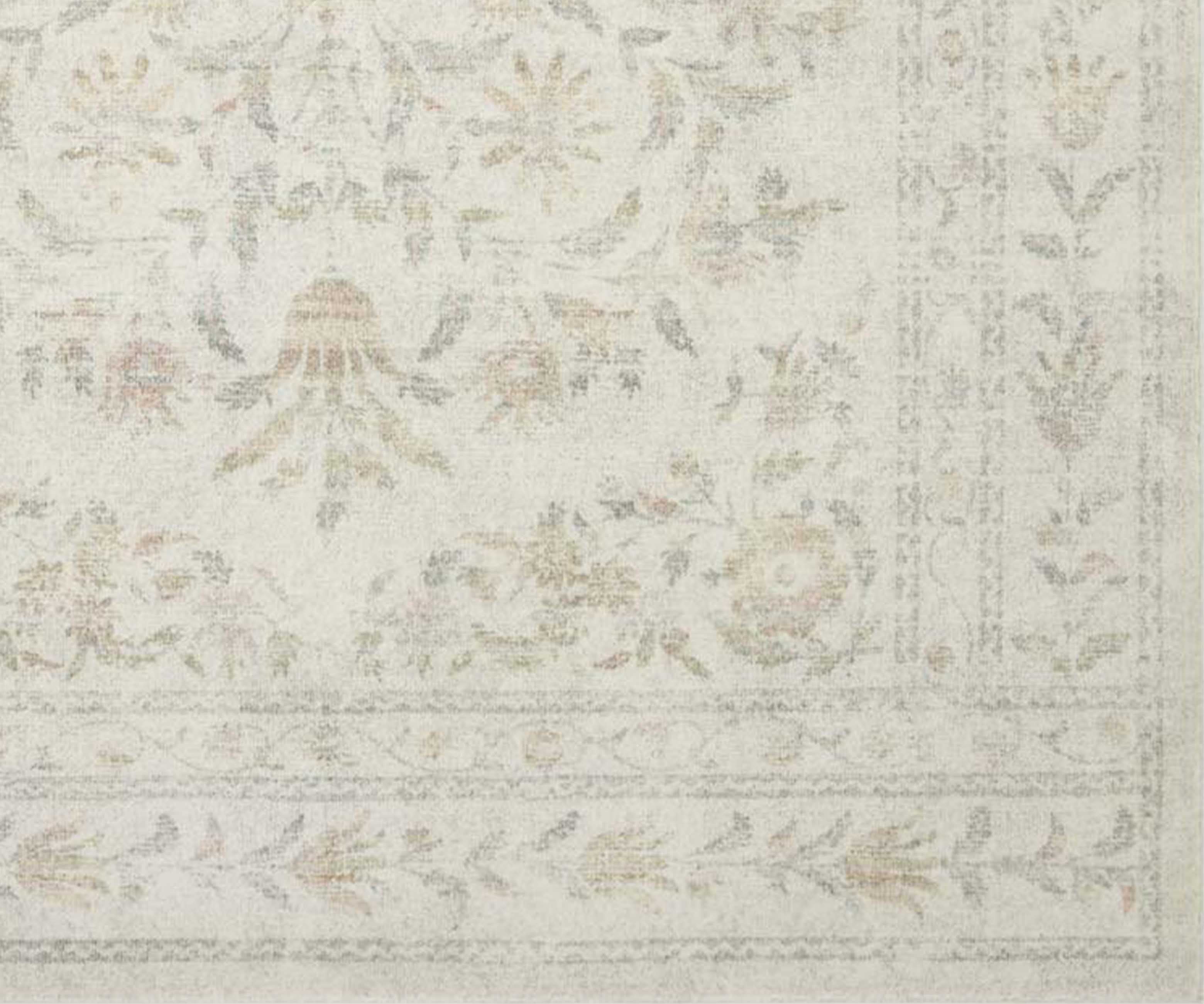 Courtyard Lily Printed Rug - Yellow Multi