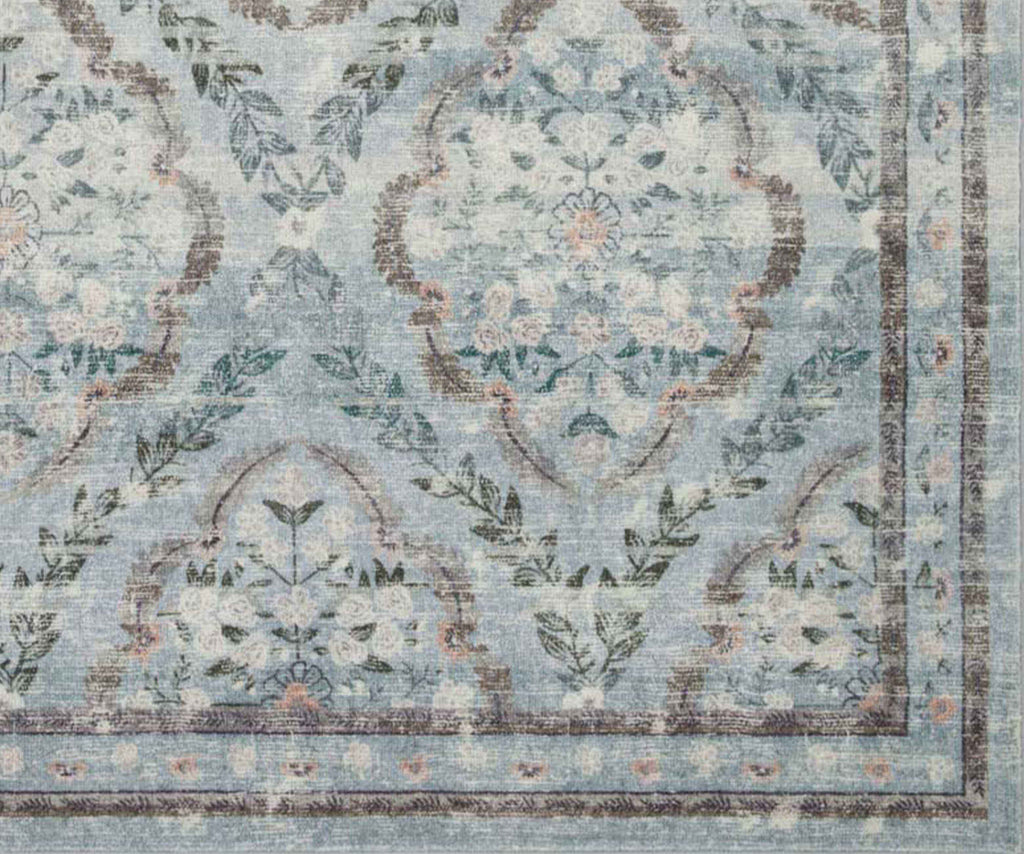 Courtyard Chateau Printed Rug - Blue