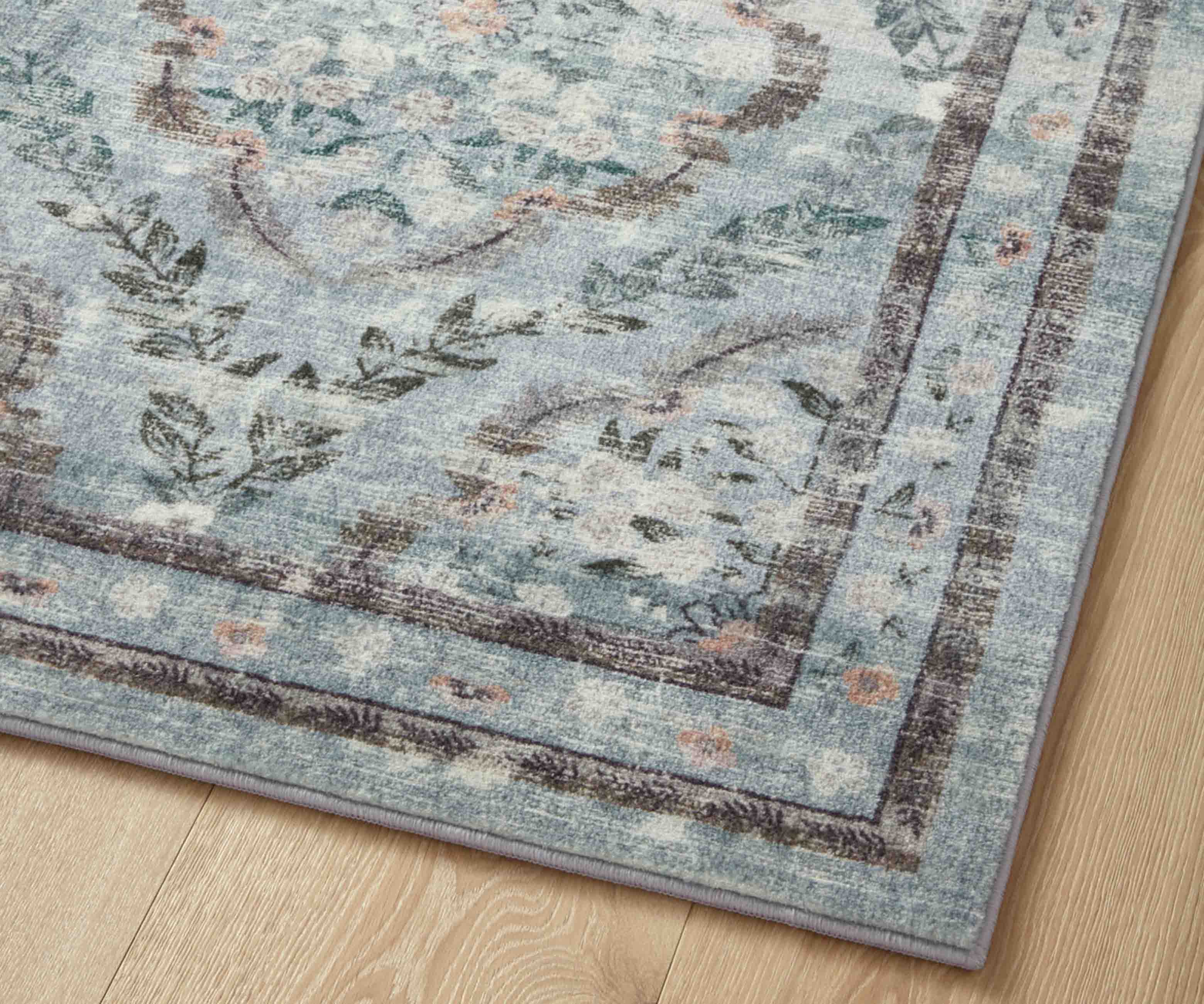 Courtyard Chateau Printed Rug - Blue