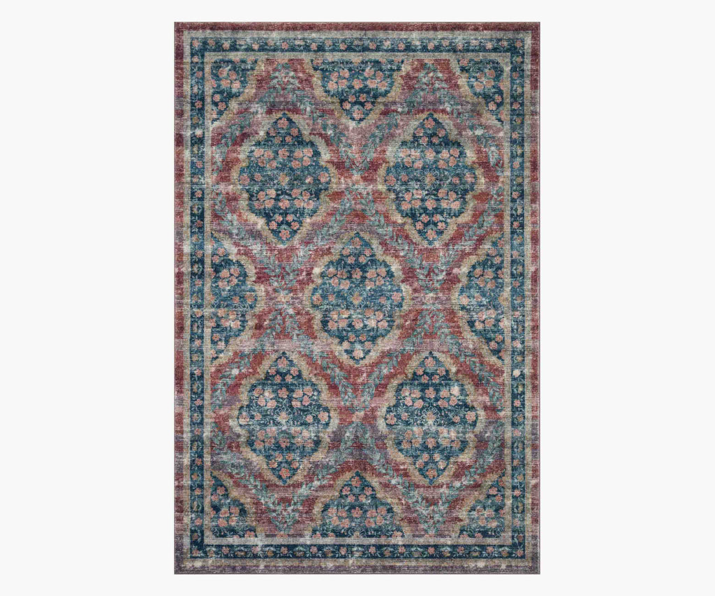 Courtyard Chateau Printed Rug - Red