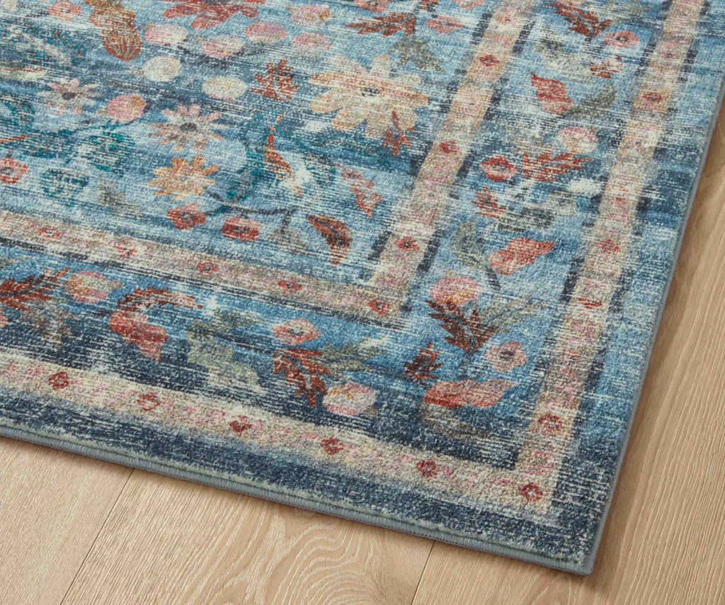 Courtyard Eve Printed Rug - Blue