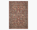 Courtyard Eve Printed Rug - Crimson