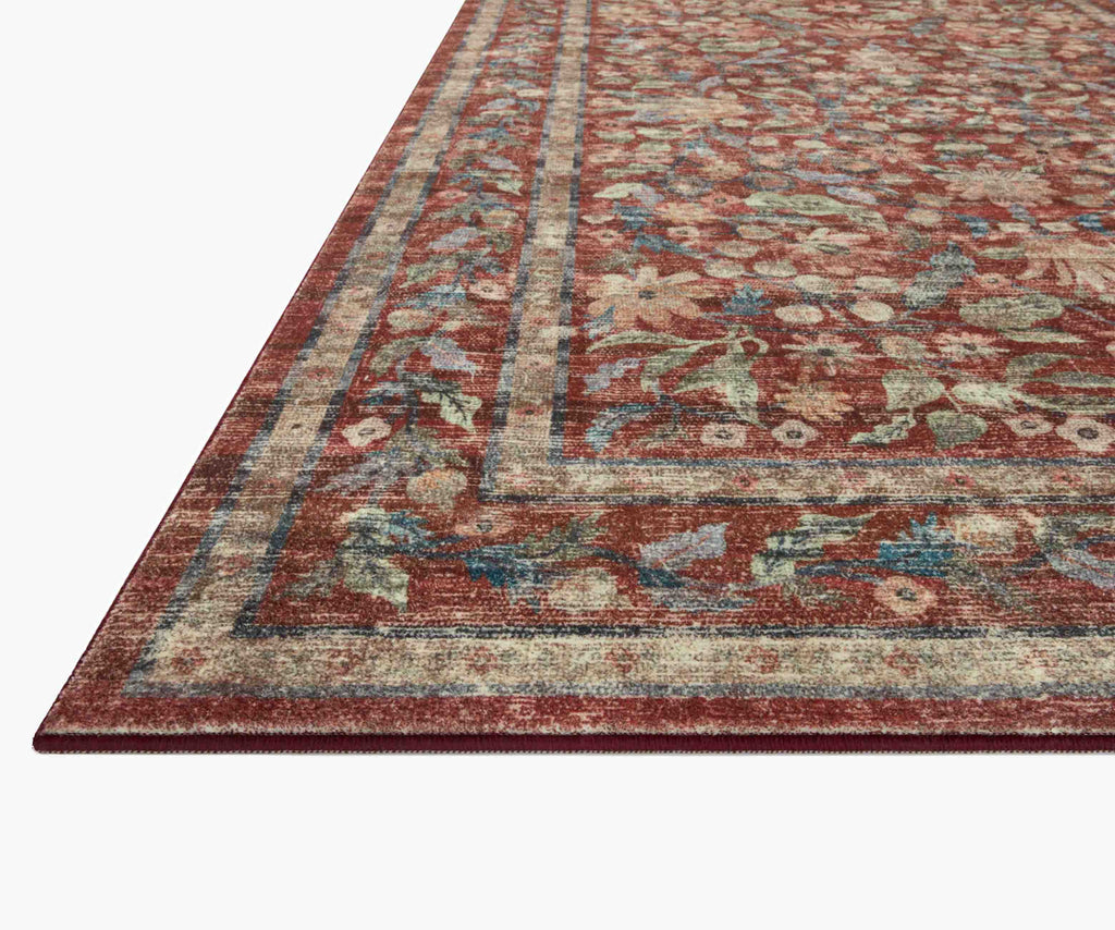 Courtyard Eve Printed Rug - Crimson
