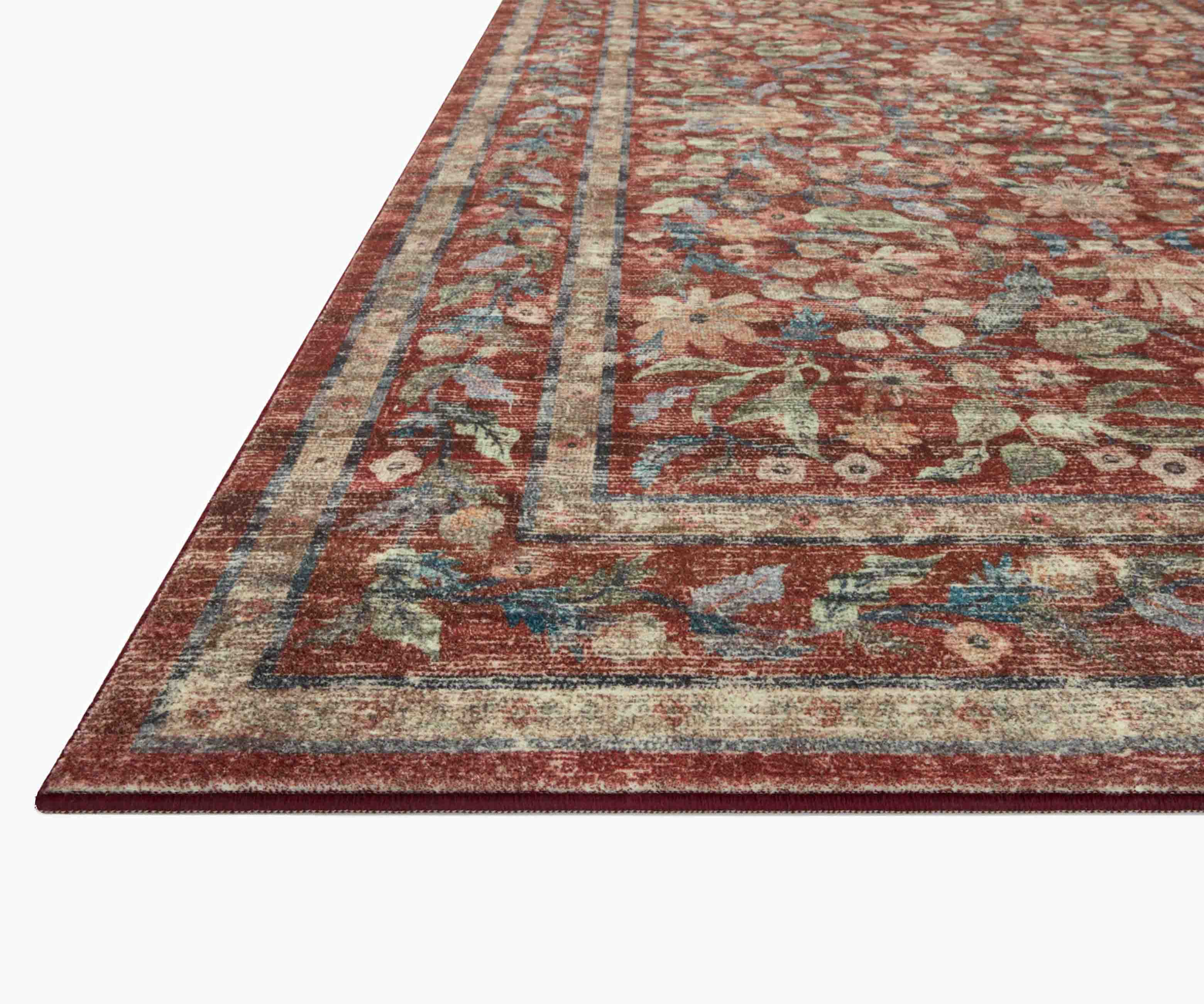 Courtyard Eve Printed Rug - Crimson