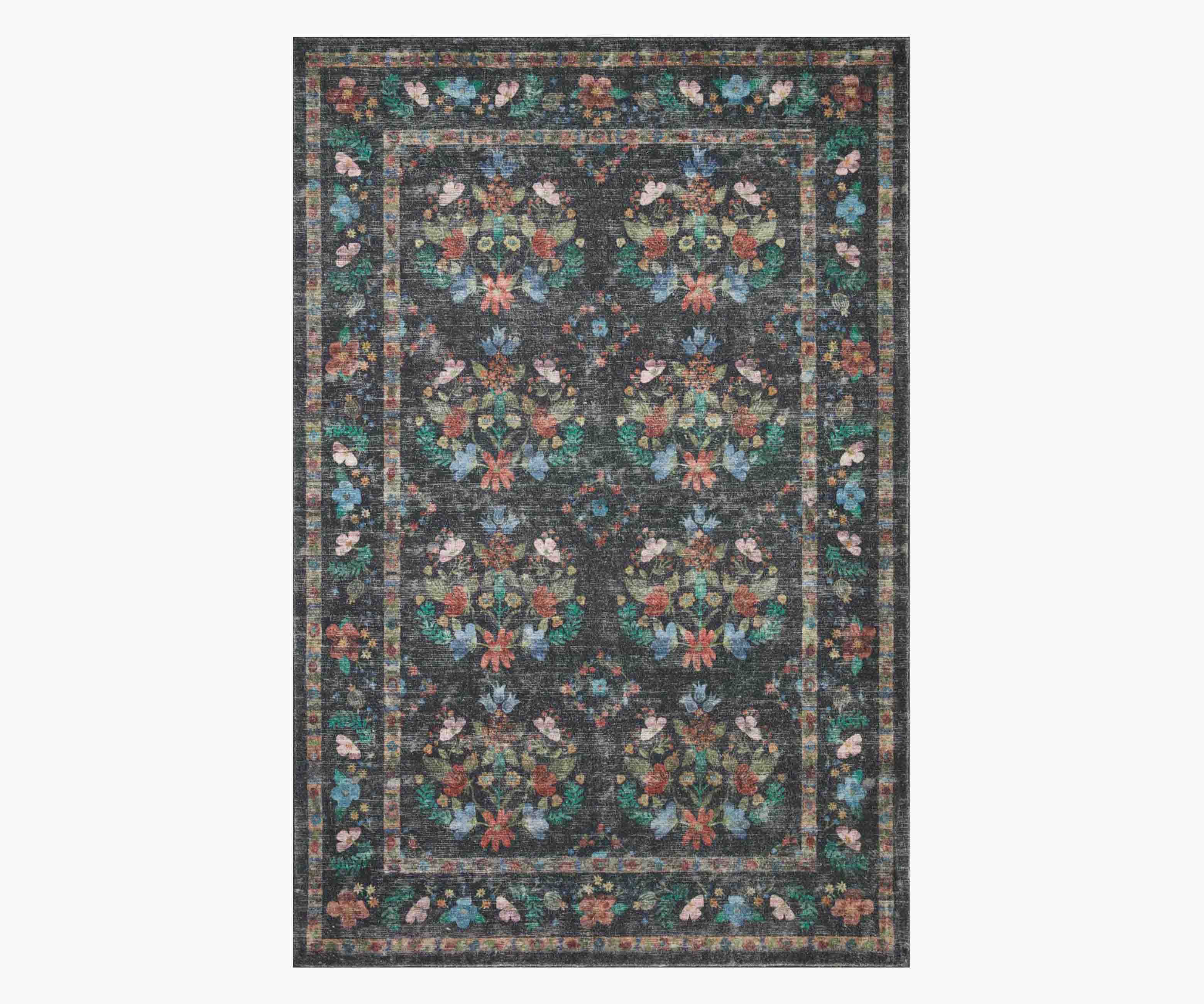 Courtyard Seville Printed Rug - Charcoal