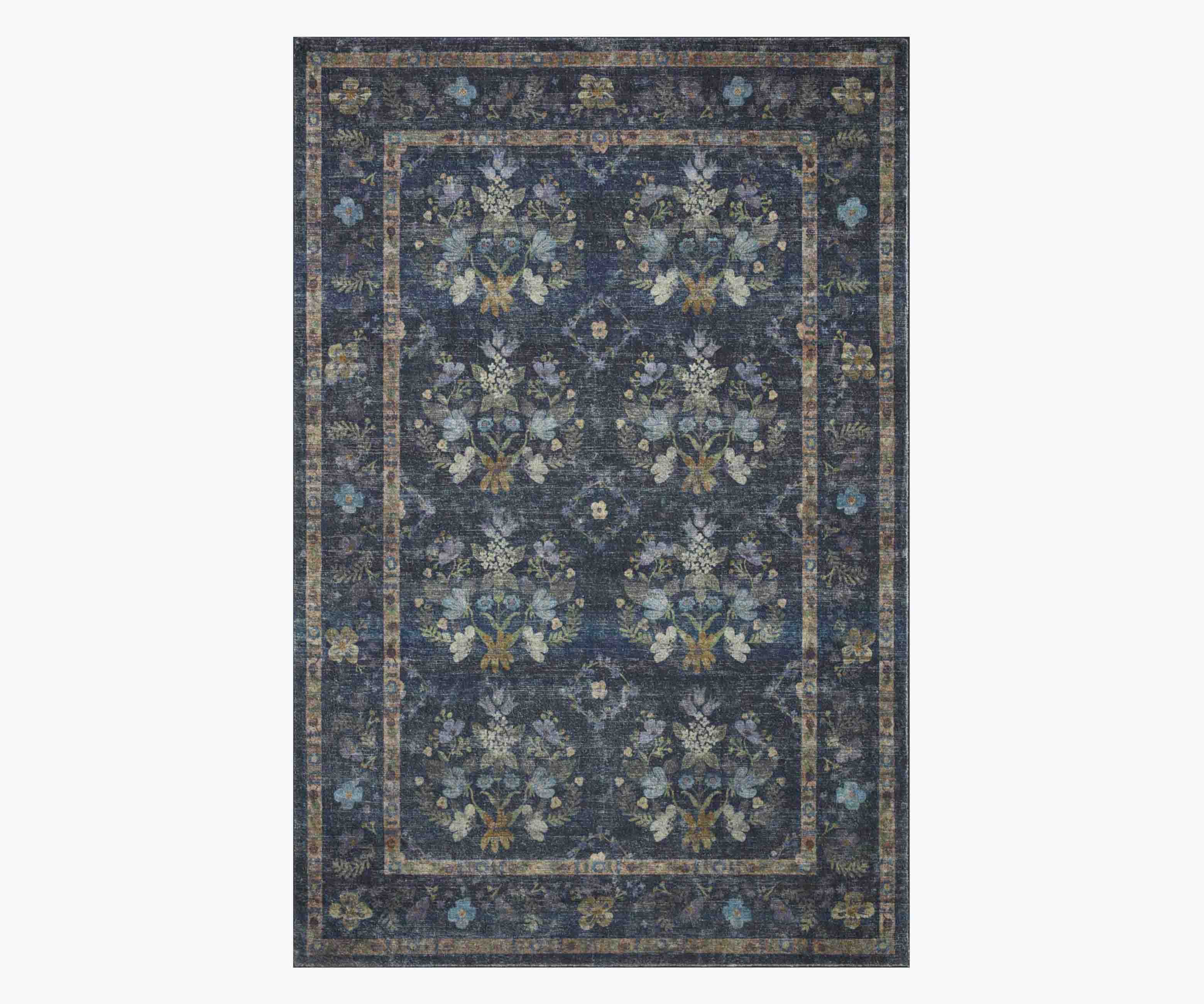 Courtyard Seville Printed Rug - Navy