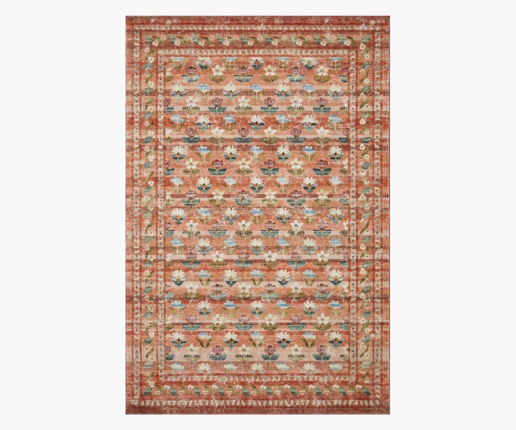 Courtyard Hadley Printed Rug - Terracotta