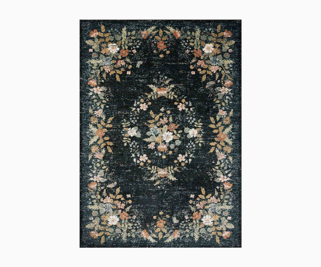 Laurel Strawberry Fields Medallion Power Loomed Rug - Navy