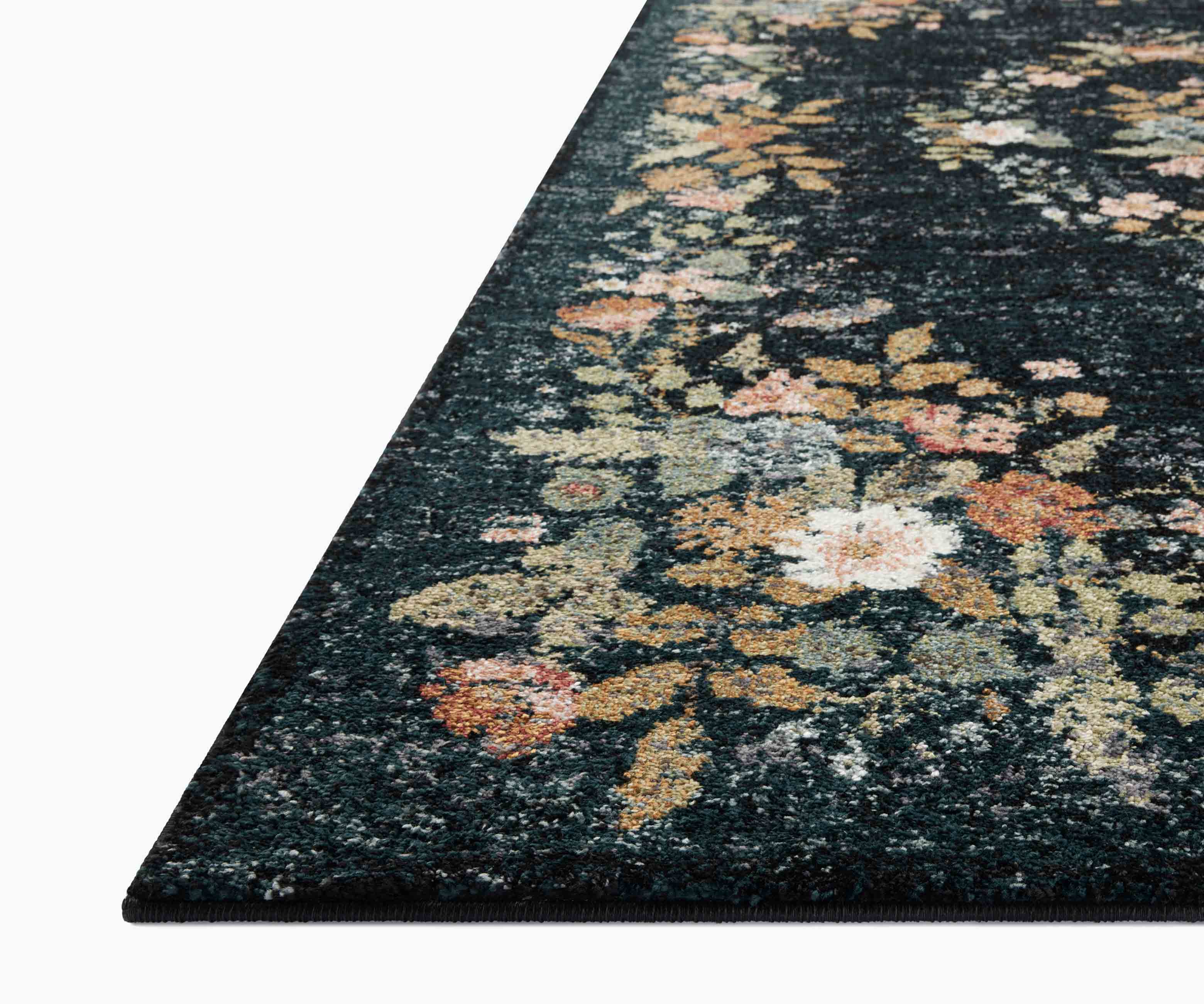 Laurel Strawberry Fields Medallion Power Loomed Rug - Navy