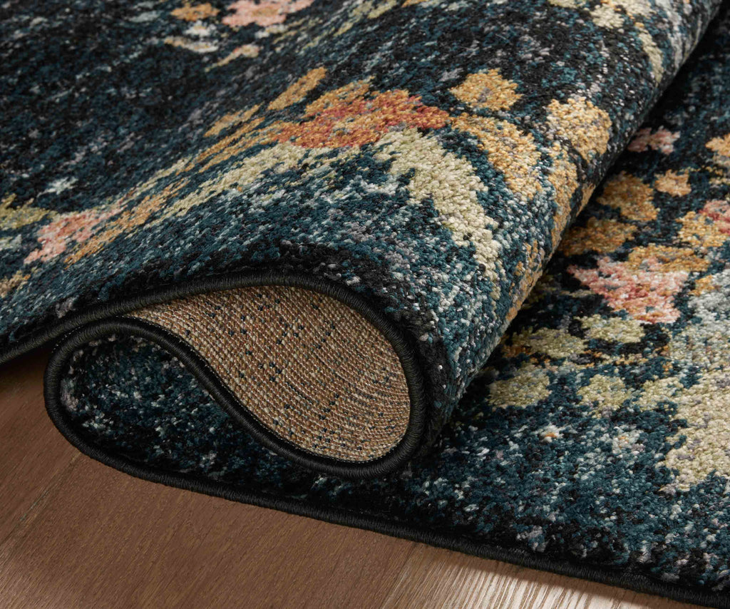 Laurel Strawberry Fields Medallion Power Loomed Rug - Navy
