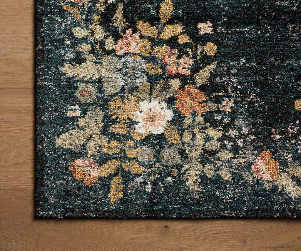 Laurel Strawberry Fields Medallion Power Loomed Rug - Navy