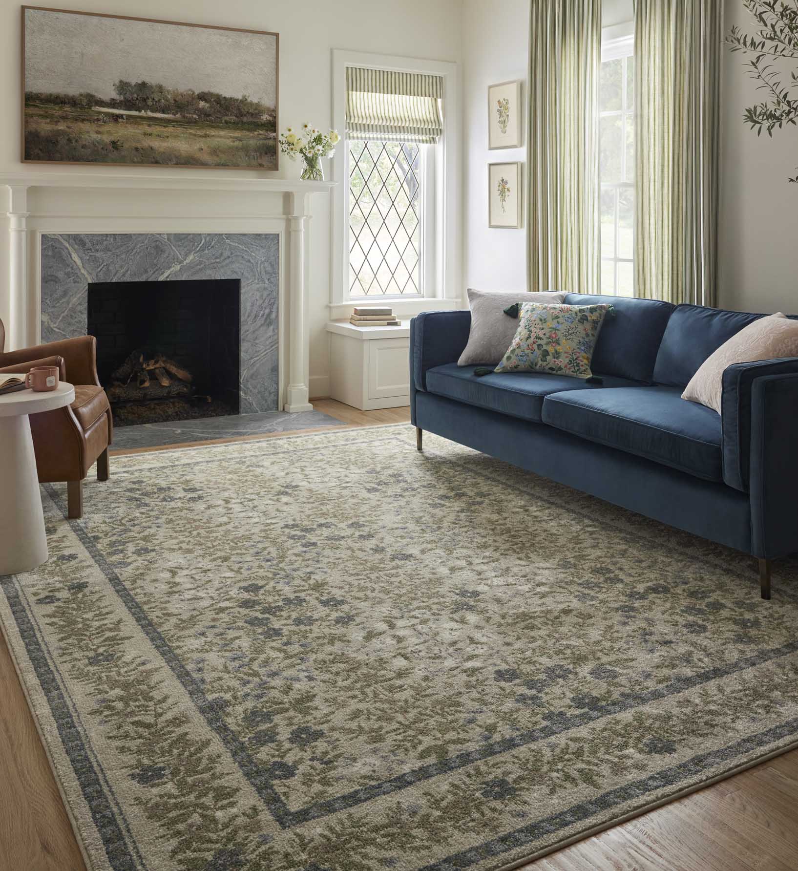 Laurel Wildwood Garden Power Loomed Rug - Cream