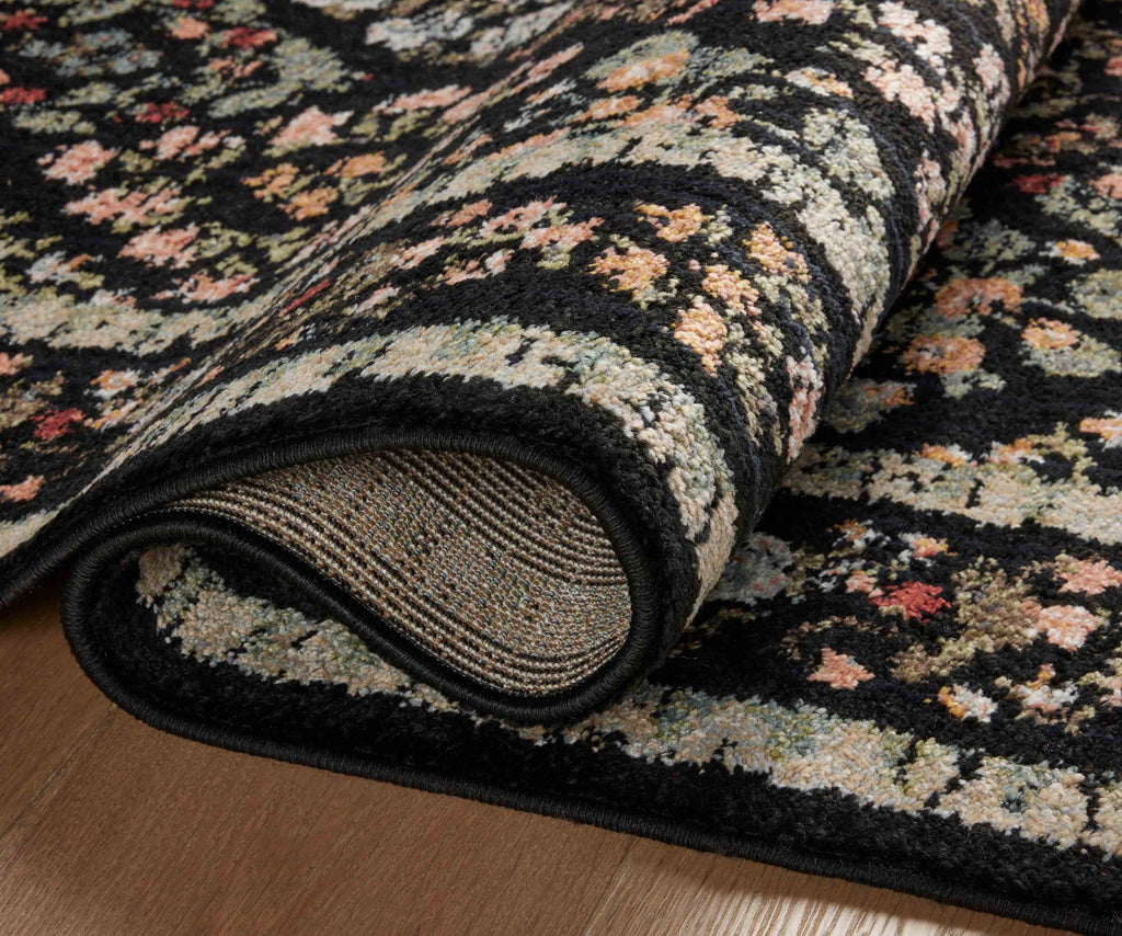 Laurel Parquet Power Loomed Rug - Black