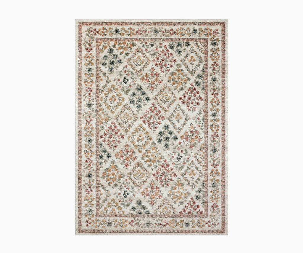 Laurel Parquet Power Loomed Rug - Cream