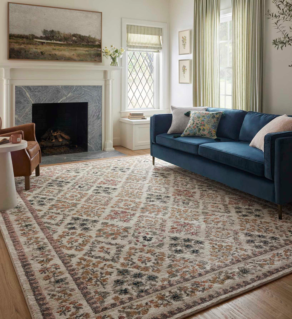Laurel Parquet Power Loomed Rug - Cream