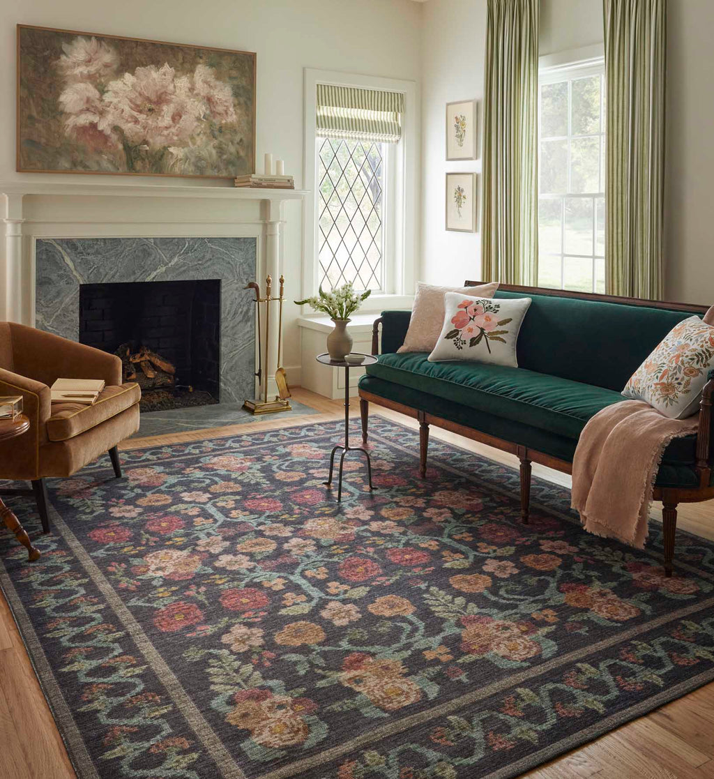 Rosa Power Loomed Rug - Black