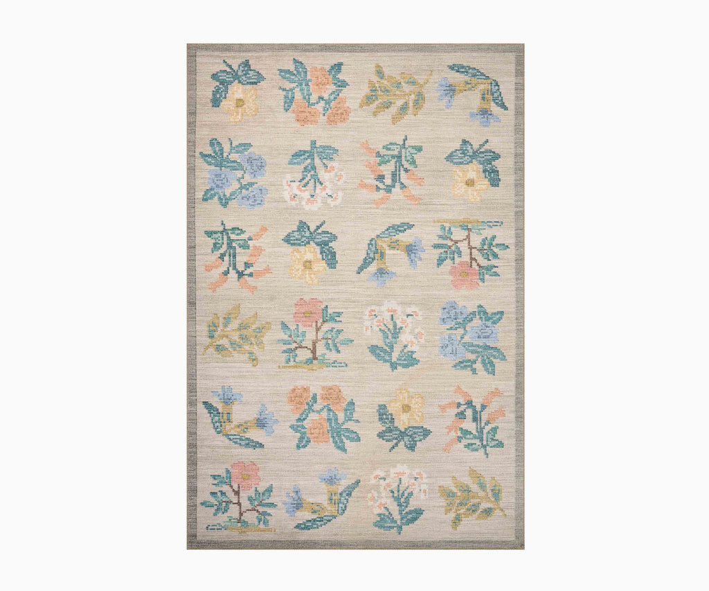 Rosa Hawthorne Power Loomed Rug - Cream