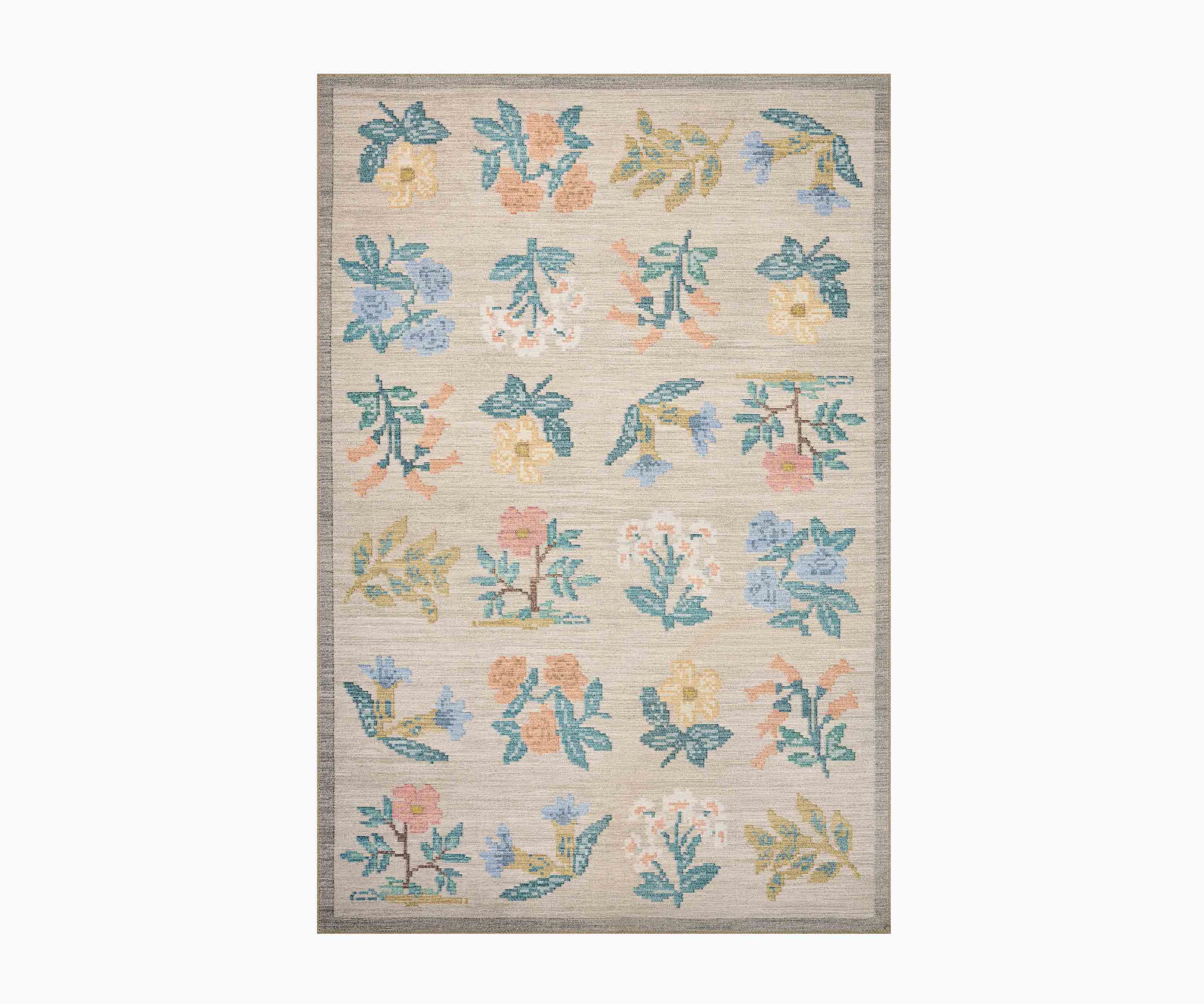 Rosa Hawthorne Power Loomed Rug - Cream